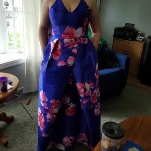 My other Junior prom dress. Blue and floral.